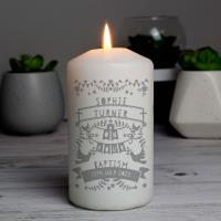 Personalised Grey Papercut Style Pillar Candle Extra Image 1 Preview